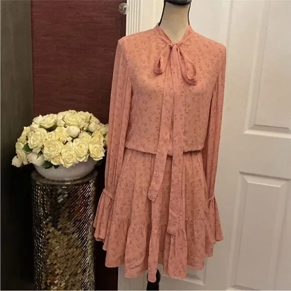 Alexis Pink and Tan Floral Dress, S - Picture 4 of 13